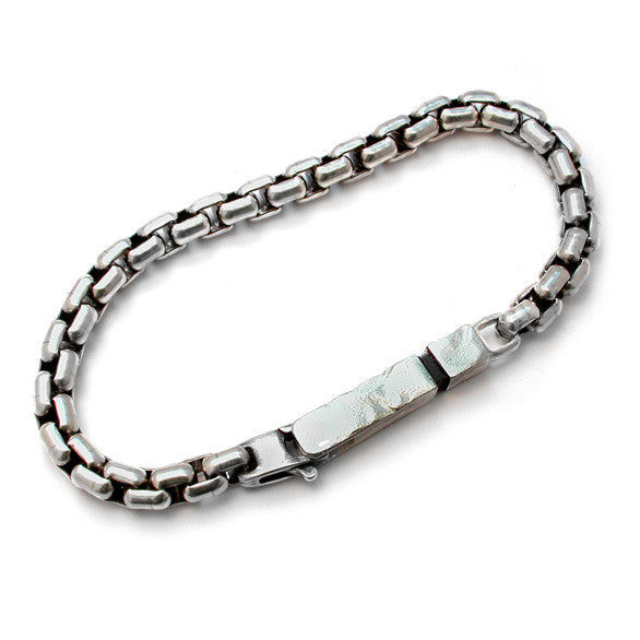 Mens sterling silver weighty chain bracelet by Annika Rutlin