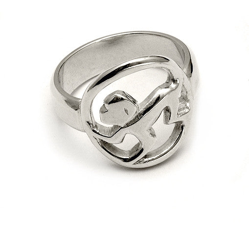sterling silver modern sculptural monkey ring zodiac jewelry