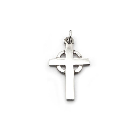 Plain Celtic silver cross pendant