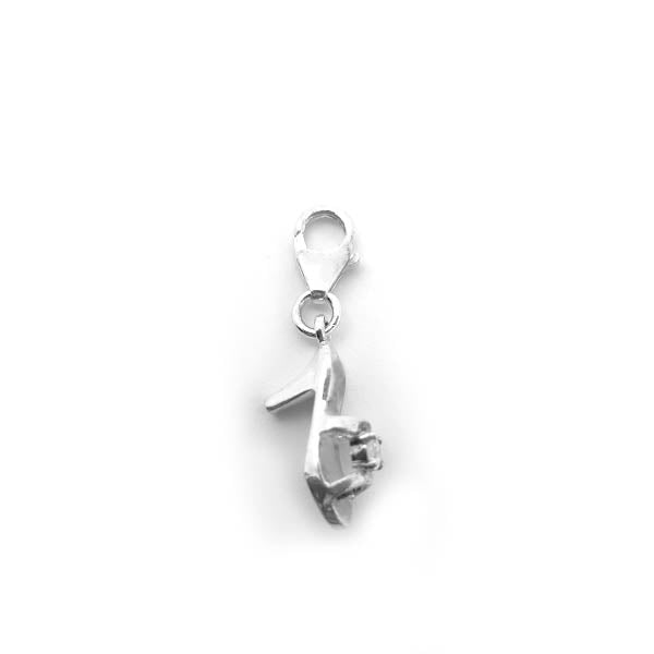 Clip on shoe charm in silver