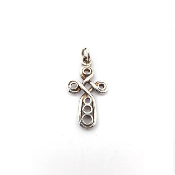 Celtic circle silver cross pendant