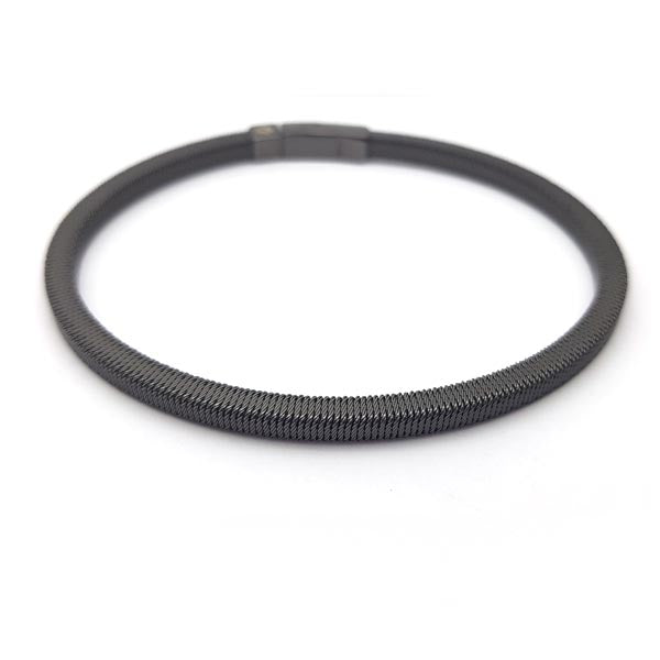 Cielo - Black rhodium square profile twisted wire bracelet